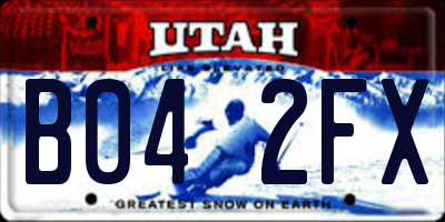 UT license plate B042FX