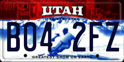 UT license plate B042FZ