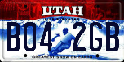 UT license plate B042GB