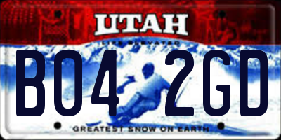 UT license plate B042GD