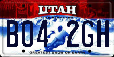 UT license plate B042GH