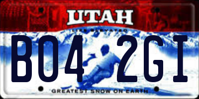 UT license plate B042GI