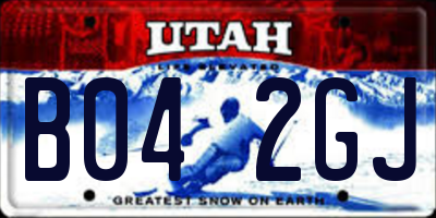 UT license plate B042GJ