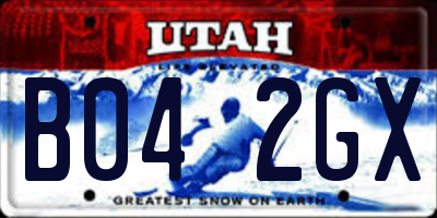 UT license plate B042GX