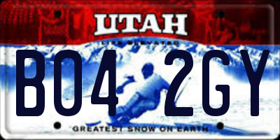 UT license plate B042GY