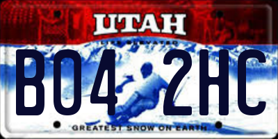 UT license plate B042HC