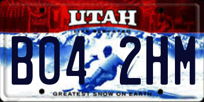UT license plate B042HM
