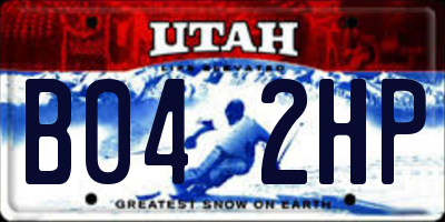 UT license plate B042HP