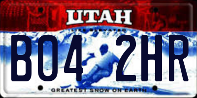 UT license plate B042HR