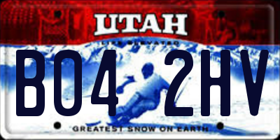 UT license plate B042HV
