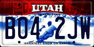 UT license plate B042JW