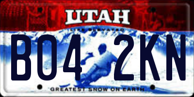 UT license plate B042KN