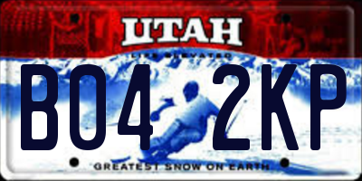 UT license plate B042KP