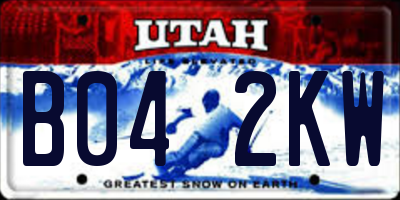 UT license plate B042KW