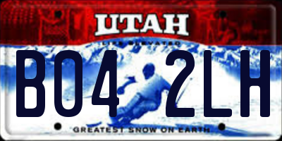 UT license plate B042LH