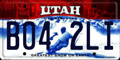 UT license plate B042LI