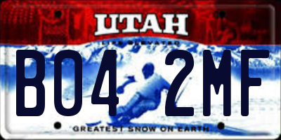 UT license plate B042MF
