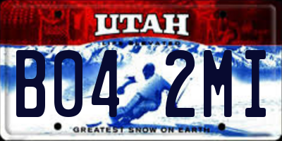 UT license plate B042MI