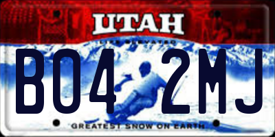 UT license plate B042MJ