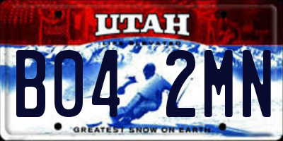 UT license plate B042MN