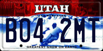 UT license plate B042MT