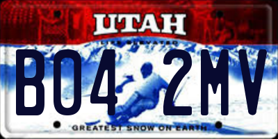 UT license plate B042MV