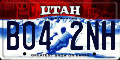UT license plate B042NH
