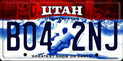 UT license plate B042NJ