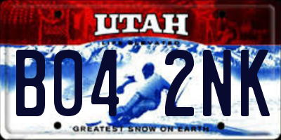 UT license plate B042NK