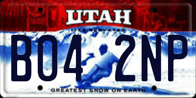 UT license plate B042NP