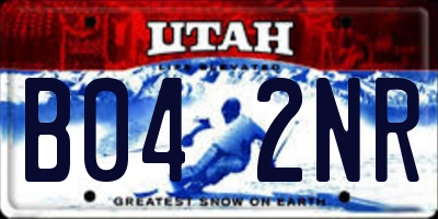 UT license plate B042NR