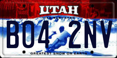 UT license plate B042NV