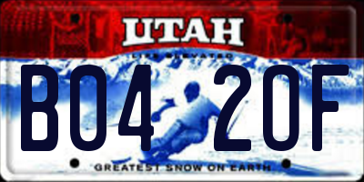 UT license plate B042OF