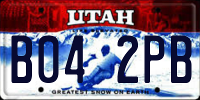 UT license plate B042PB