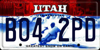 UT license plate B042PD