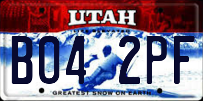 UT license plate B042PF