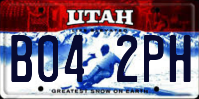 UT license plate B042PH