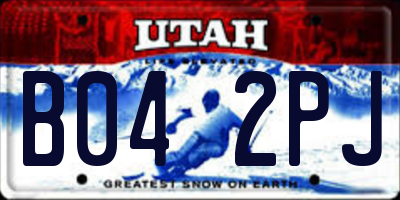 UT license plate B042PJ
