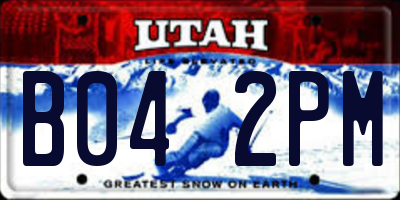 UT license plate B042PM