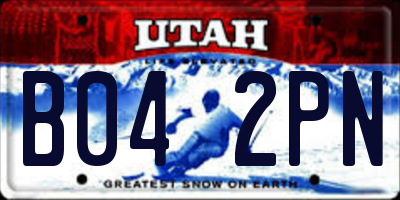 UT license plate B042PN