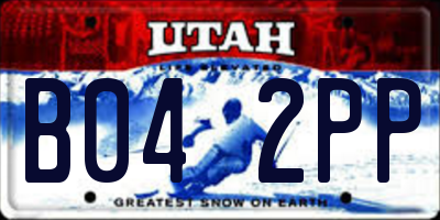 UT license plate B042PP