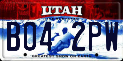 UT license plate B042PW