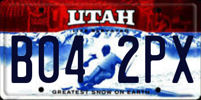 UT license plate B042PX