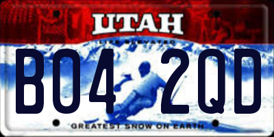 UT license plate B042QD