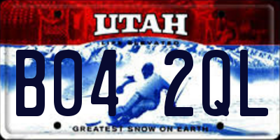 UT license plate B042QL