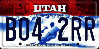 UT license plate B042RR