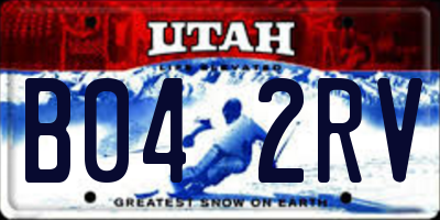 UT license plate B042RV