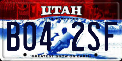 UT license plate B042SF