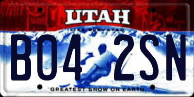 UT license plate B042SN