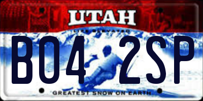 UT license plate B042SP